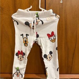 Zara Kids White Leggings with Disney Characters